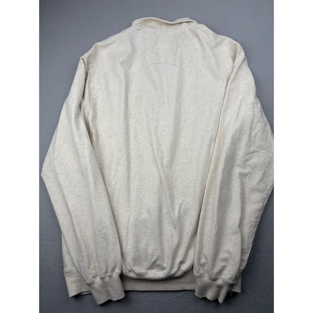 Cutter & Buck Quarter Zip Pullover Oatmeal Cotton Stretch Men's XXL